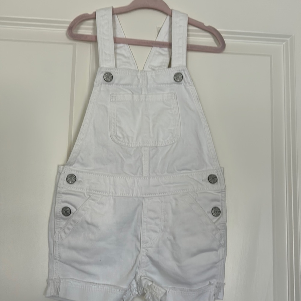 Gap girls white denim overalls